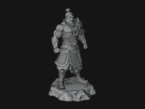 Chinese General on Rock Statue Design 3 - 3D Print Model 3D Print Model