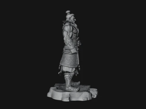 Chinese General on Rock Statue Design 3 - 3D Print Model 3D Print Model