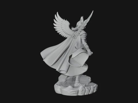 Valkyrie with Hammer Statue Design 1 - 3D Print Model 3D Print Model