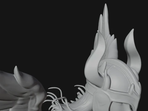 Valkyrie with Hammer Statue Design 1 - 3D Print Model 3D Print Model