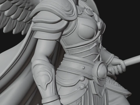 Valkyrie with Hammer Statue Design 1 - 3D Print Model 3D Print Model