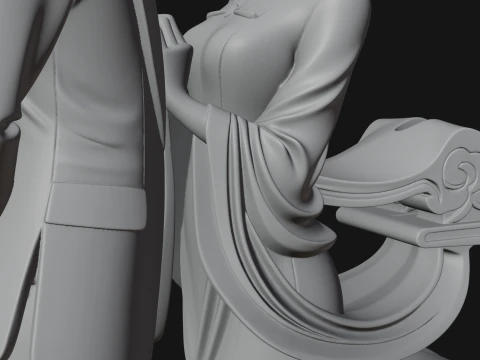 Robed Couple Statue Design 2 - 3D Print Model 3D Print Model