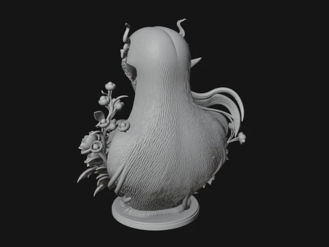 Flower Fairy Bust Statue Design 2 - 3D Print Model 3D Print Model