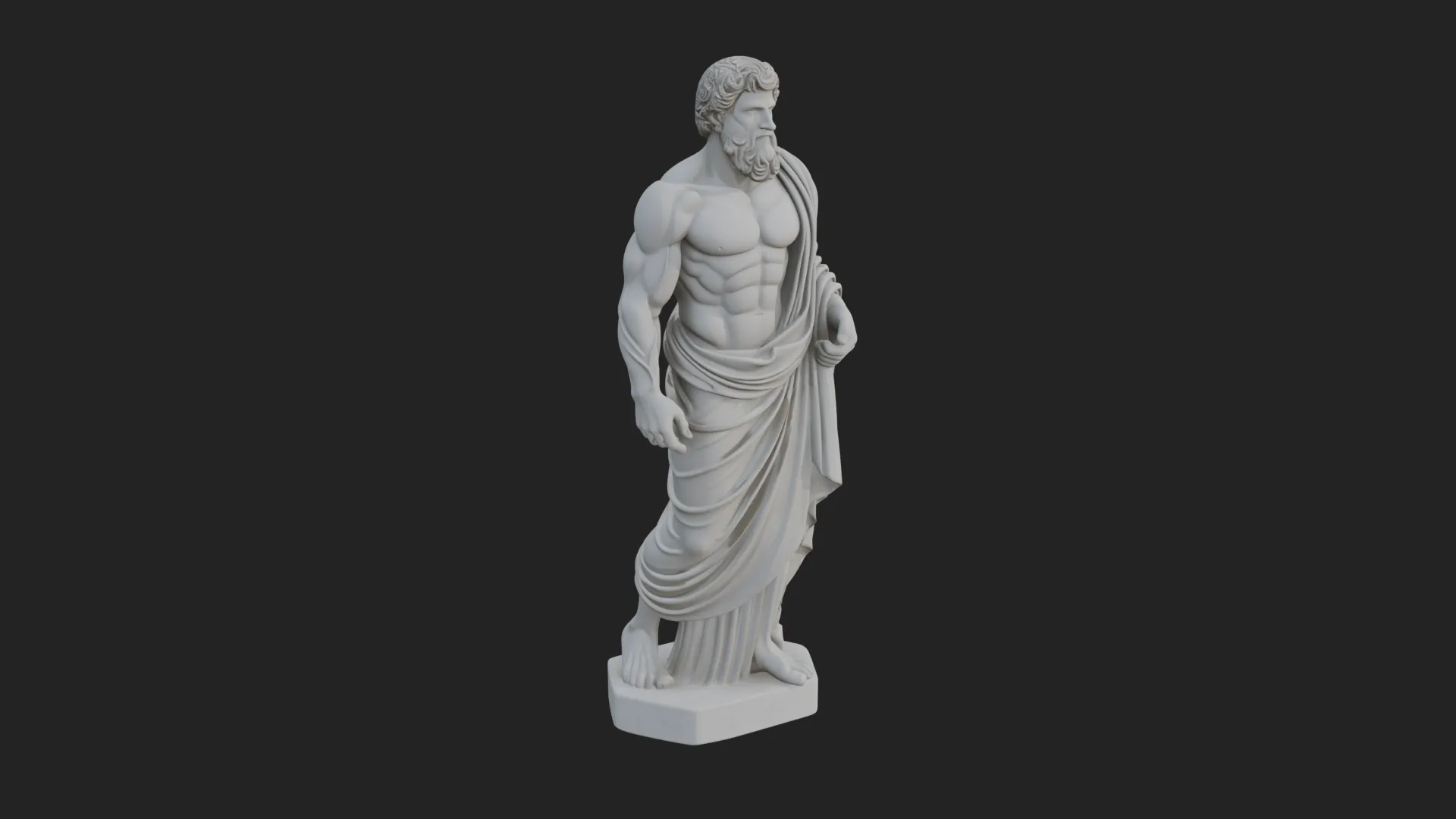 Classical Draped God Statue Design 1 - 3D Print Model 3D Print Model .c4d .max .obj .3ds .fbx .stl .blend 