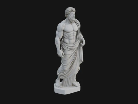 Classical Draped God Statue Design 1 - 3D Print Model 3D Print Model