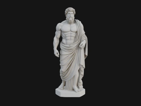 Classical Draped God Statue Design 1 - 3D Print Model 3D Print Model