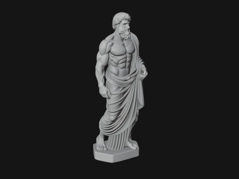Classical Draped God Statue Design 1 - 3D Print Model 3D Print Model