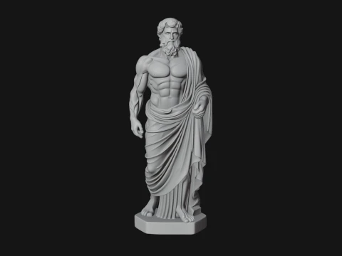 Classical Draped God Statue Design 1 - 3D Print Model 3D Print Model