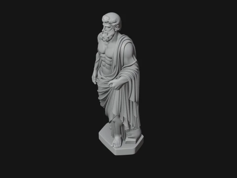 Classical Draped God Statue Design 1 - 3D Print Model 3D Print Model