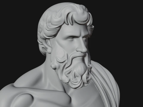 Classical Draped God Statue Design 1 - 3D Print Model 3D Print Model