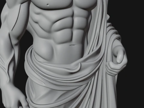 Classical Draped God Statue Design 1 - 3D Print Model 3D Print Model