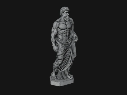 Classical Draped God Statue Design 1 - 3D Print Model 3D Print Model