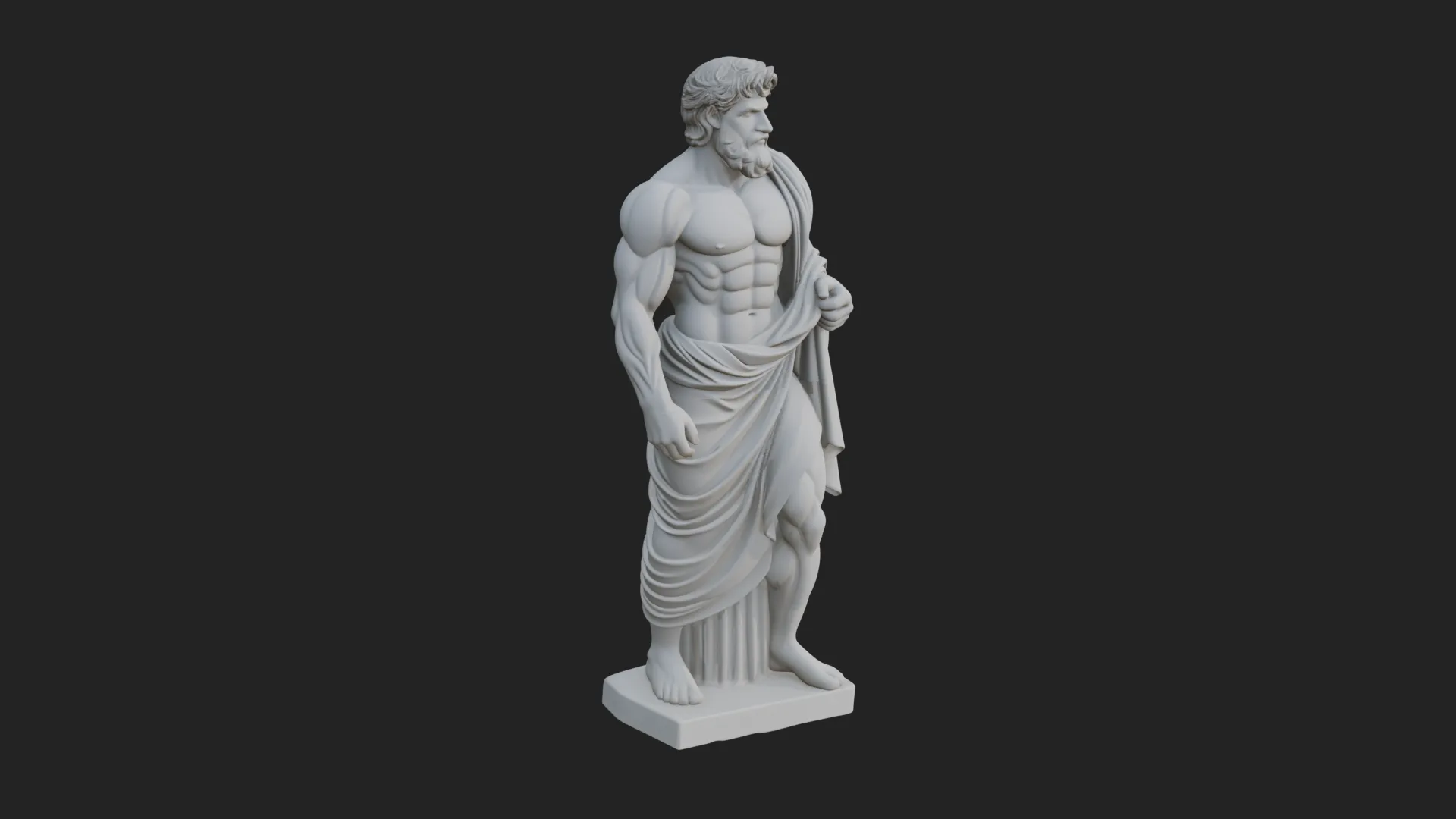 Classical Draped God Statue Design 2 - 3D Print Model 3D Print Model .c4d .max .obj .3ds .fbx .stl .blend 