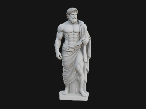 Classical Draped God Statue Design 2 - 3D Print Model 3D Print Model