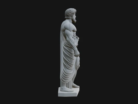 Classical Draped God Statue Design 2 - 3D Print Model 3D Print Model