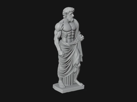 Classical Draped God Statue Design 2 - 3D Print Model 3D Print Model