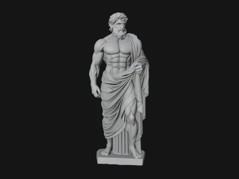 Classical Draped God Statue Design 2 - 3D Print Model 3D Print Model