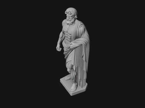 Classical Draped God Statue Design 2 - 3D Print Model 3D Print Model
