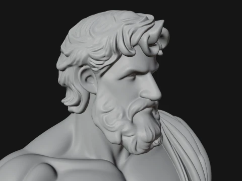 Classical Draped God Statue Design 2 - 3D Print Model 3D Print Model