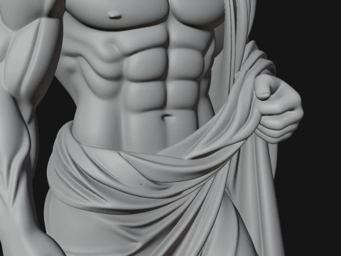 Classical Draped God Statue Design 2 - 3D Print Model 3D Print Model