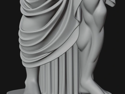 Classical Draped God Statue Design 2 - 3D Print Model 3D Print Model