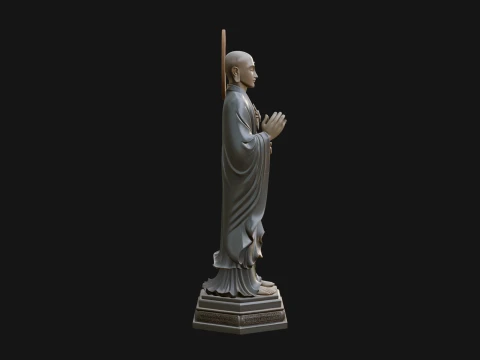 Standing Guanyin on Lotus Statue Design 3 - 3D Print Model 3D Print Model