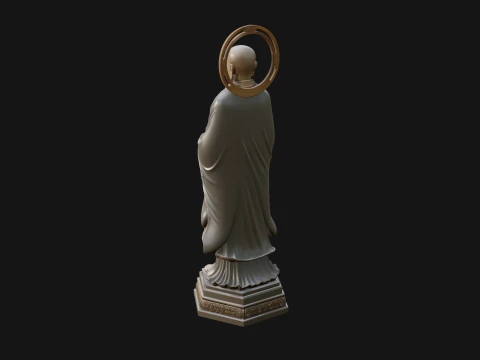 Standing Guanyin on Lotus Statue Design 3 - 3D Print Model 3D Print Model