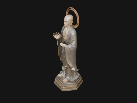 Standing Guanyin on Lotus Statue Design 3 - 3D Print Model 3D Print Model