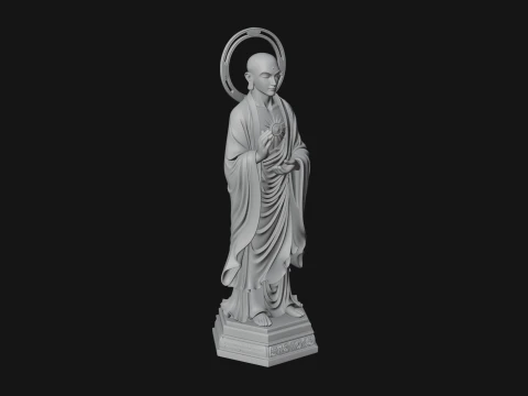 Standing Guanyin on Lotus Statue Design 3 - 3D Print Model 3D Print Model
