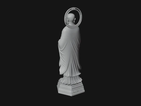 Standing Guanyin on Lotus Statue Design 3 - 3D Print Model 3D Print Model
