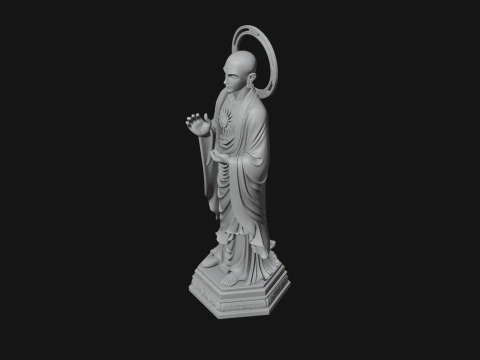 Standing Guanyin on Lotus Statue Design 3 - 3D Print Model 3D Print Model