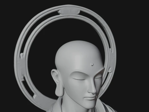 Standing Guanyin on Lotus Statue Design 3 - 3D Print Model 3D Print Model