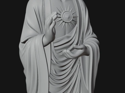 Standing Guanyin on Lotus Statue Design 3 - 3D Print Model 3D Print Model