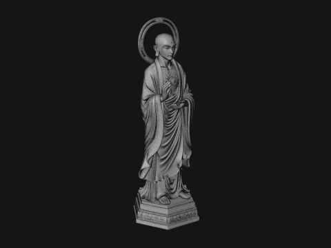 Standing Guanyin on Lotus Statue Design 3 - 3D Print Model 3D Print Model