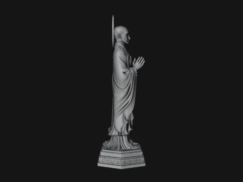 Standing Guanyin on Lotus Statue Design 3 - 3D Print Model 3D Print Model