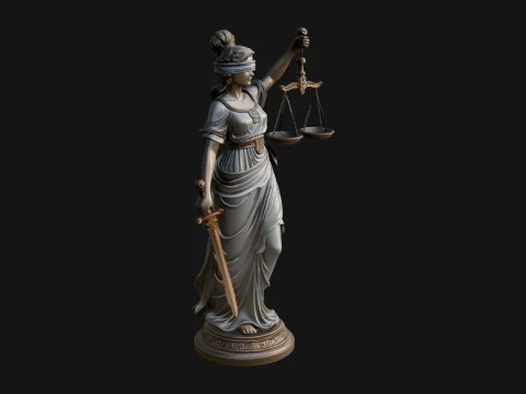 Lady Justice Statue Design 3 - 3D Print Model 3D Print Model