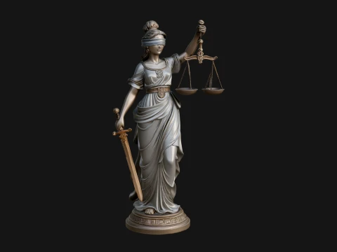 Lady Justice Statue Design 3 - 3D Print Model 3D Print Model