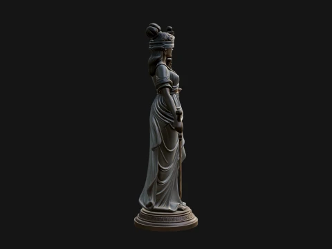 Lady Justice Statue Design 3 - 3D Print Model 3D Print Model