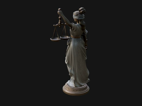 Lady Justice Statue Design 3 - 3D Print Model 3D Print Model