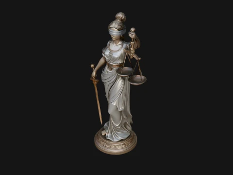 Lady Justice Statue Design 3 - 3D Print Model 3D Print Model