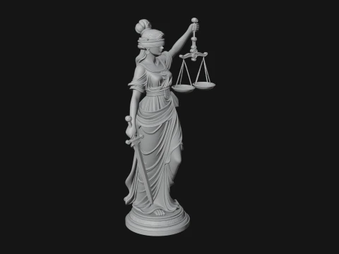 Lady Justice Statue Design 3 - 3D Print Model 3D Print Model