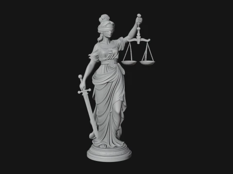 Lady Justice Statue Design 3 - 3D Print Model 3D Print Model