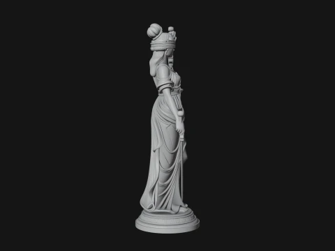 Lady Justice Statue Design 3 - 3D Print Model 3D Print Model