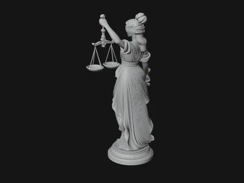 Lady Justice Statue Design 3 - 3D Print Model 3D Print Model