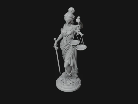 Lady Justice Statue Design 3 - 3D Print Model 3D Print Model
