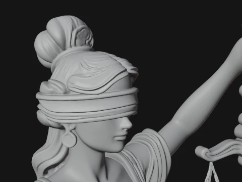 Lady Justice Statue Design 3 - 3D Print Model 3D Print Model