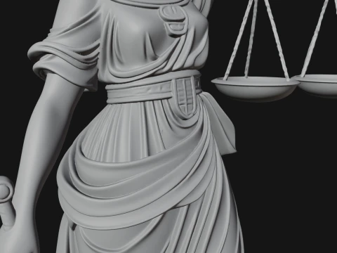 Lady Justice Statue Design 3 - 3D Print Model 3D Print Model