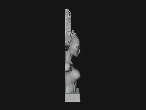 Alien Queen Bust Statue Design 2 - 3D Print Model 3D Print Model