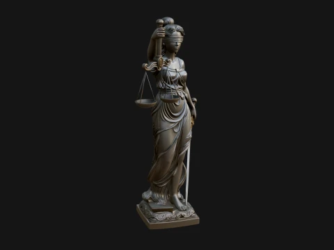 Lady Justice Statue Design 4 - 3D Print Model 3D Print Model