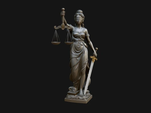 Lady Justice Statue Design 4 - 3D Print Model 3D Print Model